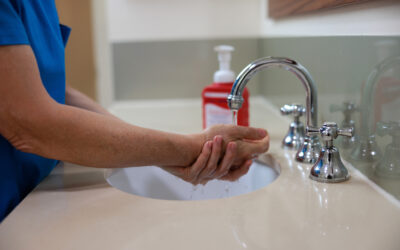 Washing hands and taking a moment